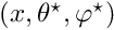 $ (x, \theta^\star, \varphi^\star) $